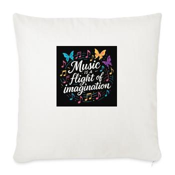 music is hight of imagination - Throw Pillow Cover 17.5” x 17.5” - natural white - Front