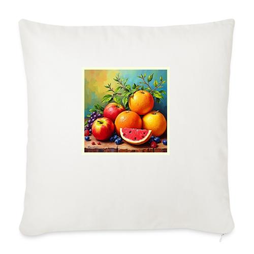 Fresh Fruits in a Perfect Mix Design - Throw Pillow Cover 17.5” x 17.5”