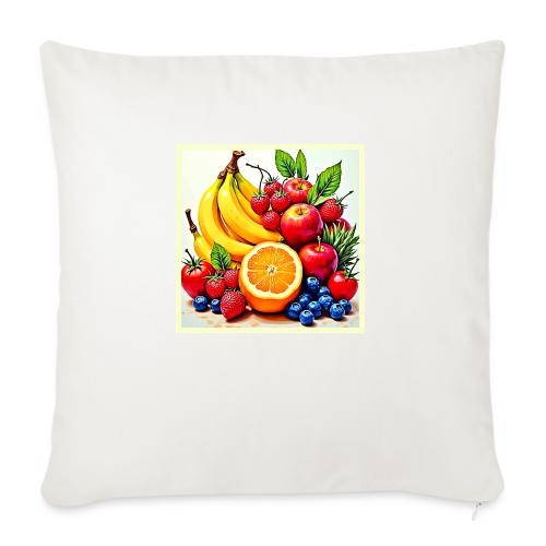 Vibrant Fresh Fruit Delight Design - Throw Pillow Cover 17.5” x 17.5”