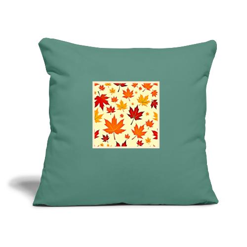 Seamless Fall Foliage Design - Throw Pillow Cover 17.5” x 17.5”