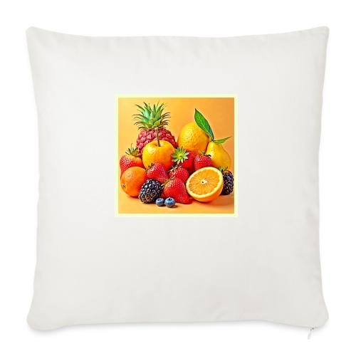 Fresh Bounty: Vibrant Fruit Harvest Art - Throw Pillow Cover 17.5” x 17.5”