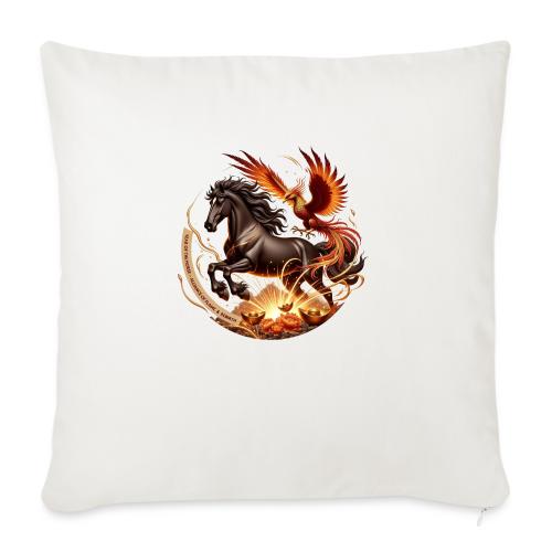 Year of the Horse Phoenix T Shirt, Lunar NY Gift - Throw Pillow Cover 17.5” x 17.5”