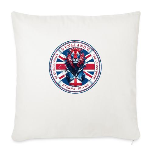 England Lion Emblem T Shirt, Flag Pride Gift - Throw Pillow Cover 17.5” x 17.5”