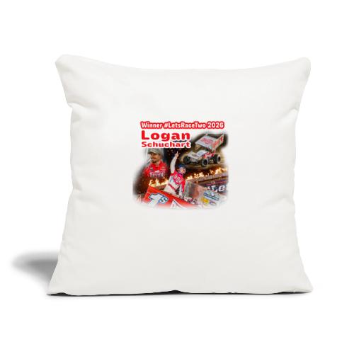 Logan Schuchart #LetsRaceTwo Winner - Throw Pillow Cover 17.5” x 17.5”
