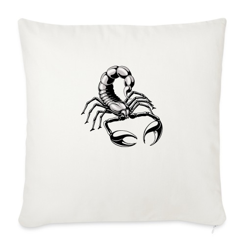 scorpion - silver - grey - Throw Pillow Cover 17.5” x 17.5”