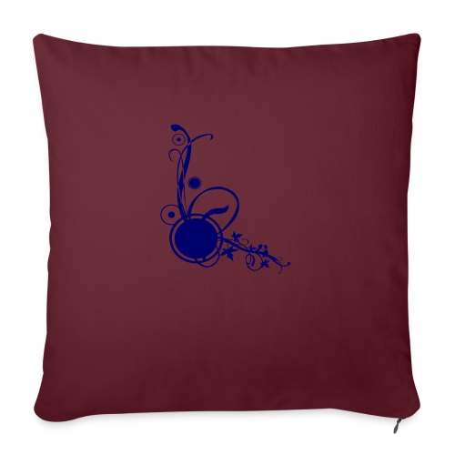 Navy Circle Organic Design - Throw Pillow Cover 17.5” x 17.5”