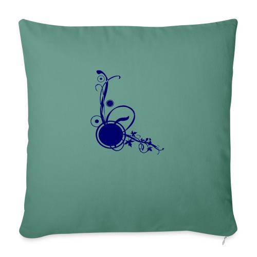 Navy Circle Organic Design - Throw Pillow Cover 17.5” x 17.5”