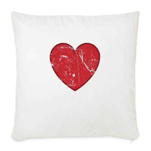 Cool Valentine Vintage Heart - Throw Pillow Cover 17.5” x 17.5”