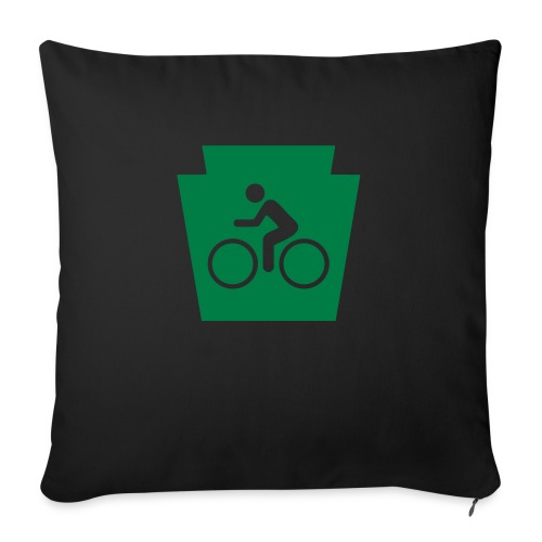 PA Keystone w/Bike (bicycle) - Throw Pillow Cover 17.5” x 17.5”