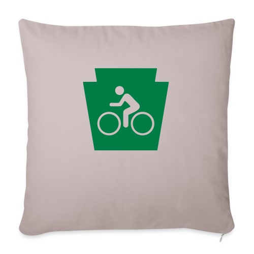 PA Keystone w/Bike (bicycle) - Throw Pillow Cover 17.5” x 17.5”