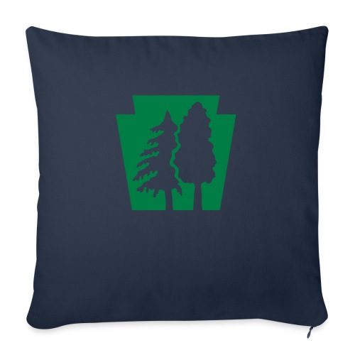 PA Keystone w/trees - Throw Pillow Cover 17.5” x 17.5”