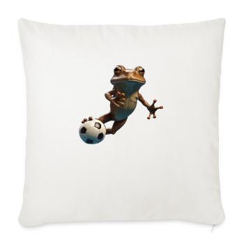 Soccer Froggy2 - Throw Pillow Cover 17.5” x 17.5” - natural white - Front