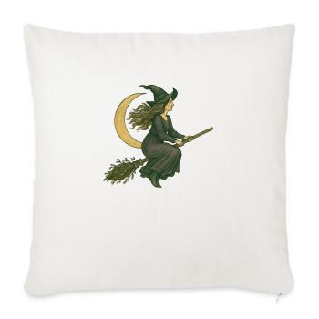 Vintage Witch - Throw Pillow Cover 17.5” x 17.5” - natural white - Front