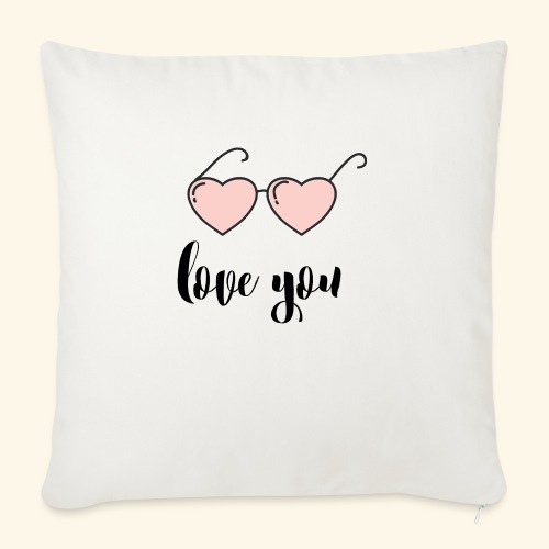 Love you glasses - Throw Pillow Cover 17.5” x 17.5”
