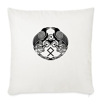 Odin's Ravens - Throw Pillow Cover 17.5” x 17.5” - natural white - Front