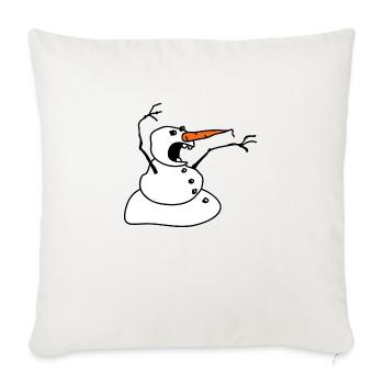 Angry Snowman - Throw Pillow Cover 17.5” x 17.5” - natural white - Front