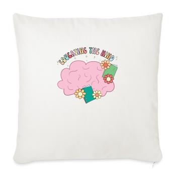 Educating The Mind - Throw Pillow Cover 17.5” x 17.5” - natural white - Front