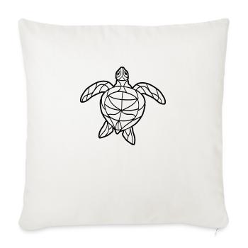 silhouette comic cartoon water turtle turtle water - Throw Pillow Cover 17.5” x 17.5” - natural white - Front