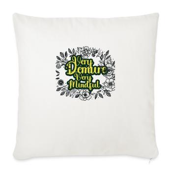 Very Demure Very Mindful - Throw Pillow Cover 17.5” x 17.5” - natural white - Front