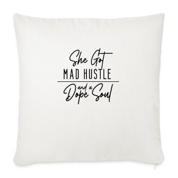 Mad Hustle | Fuel Your Ambition - Throw Pillow Cover 17.5” x 17.5” - natural white - Front