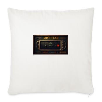 Don't Fear Retro Radio Message - Throw Pillow Cover 17.5” x 17.5” - natural white - Front
