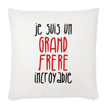 Je suis un grand frère incroyable ! - Throw Pillow Cover 17.5” x 17.5” - natural white - Front
