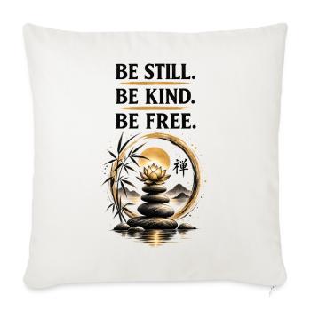  Gold Zen Cairn Lotus Yoga Zen Meditation Decor - Throw Pillow Cover 17.5” x 17.5” - natural white - Front