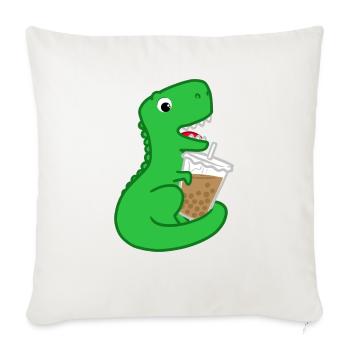 Dino Boba green - Throw Pillow Cover 17.5” x 17.5” - natural white - Front