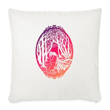 Red riding hood fairy tale - Throw Pillow Cover 17.5” x 17.5” - natural white - Front