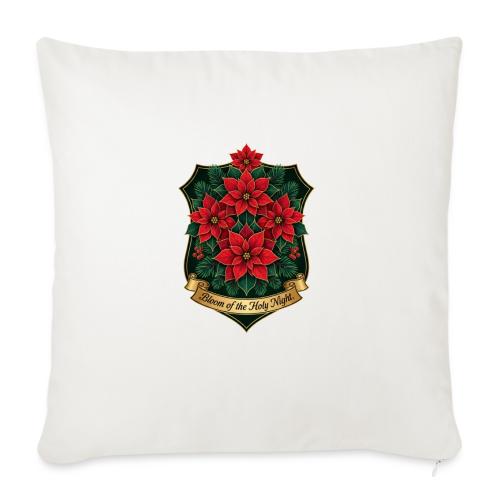 Poinsettia Crest T-Shirt - Throw Pillow Cover 17.5” x 17.5”