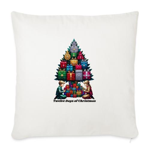 Twelve Days of Gifts T-Shirt - Throw Pillow Cover 17.5” x 17.5”