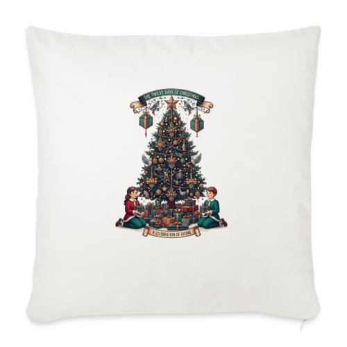Twelve Days of Christmas T-Shirt - Throw Pillow Cover 17.5” x 17.5”