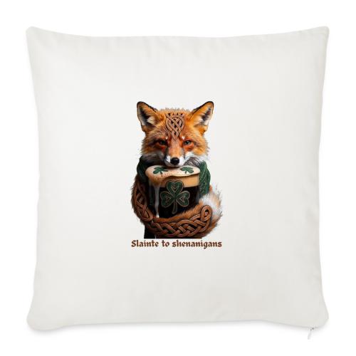Sly Emerald Fox Toast T-Shirt - Throw Pillow Cover 17.5” x 17.5”