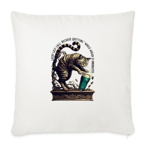 Lucky Last Call Cat Graphic Tee - Throw Pillow Cover 17.5” x 17.5”