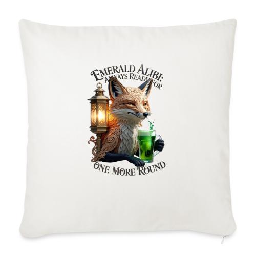 Emerald Alibi Fox Graphic Tee - Throw Pillow Cover 17.5” x 17.5”