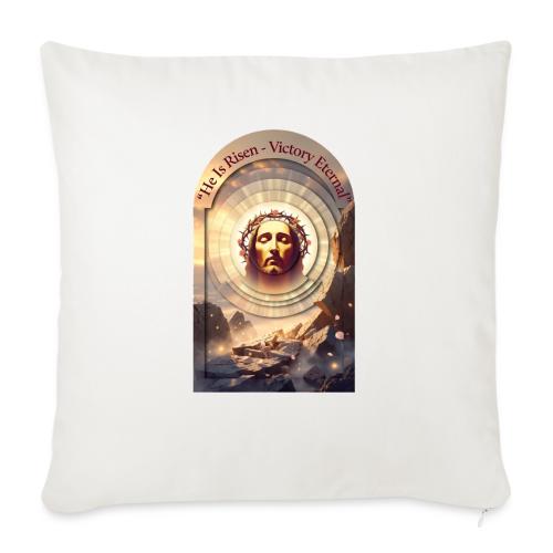 Easter He Is Risen Sacred Face T Shirt, wife Gift - Throw Pillow Cover 17.5” x 17.5”