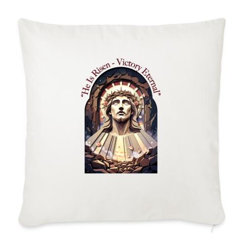 Easter He Is Risen Face of Christ T Shirt, Gift - Throw Pillow Cover 17.5” x 17.5”