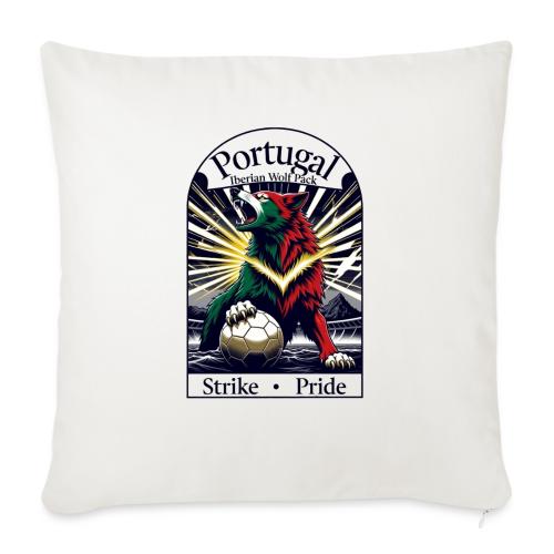 Portugal Iberian Wolf Soccer T Shirt, Pride Gift - Throw Pillow Cover 17.5” x 17.5”