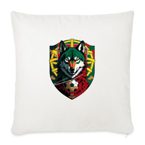 Portugal Iberian Wolf Soccer T Shirt,Football Gift - Throw Pillow Cover 17.5” x 17.5”