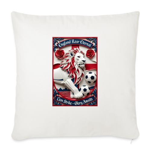 England Lion Soccer T Shirt, Football Pride Gift - Throw Pillow Cover 17.5” x 17.5”
