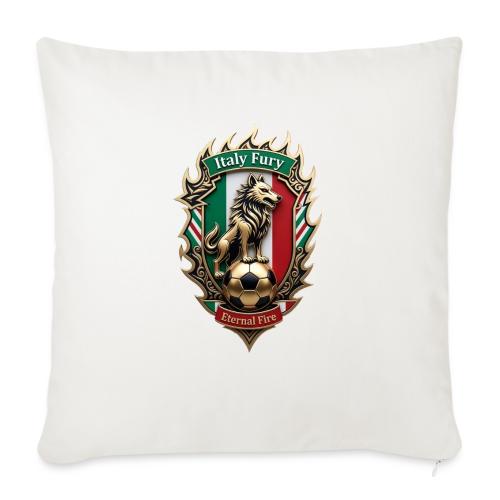 Italy Wolf Fury T-Shirt, Italian Flag Pride Gift - Throw Pillow Cover 17.5” x 17.5”