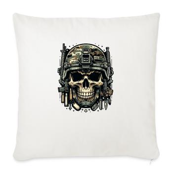 Soldier's Legacy: Camo Skull - Throw Pillow Cover 17.5” x 17.5” - natural white - Front