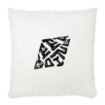 Abstract Angular Glyphs - Throw Pillow Cover 17.5” x 17.5” - natural white - Front