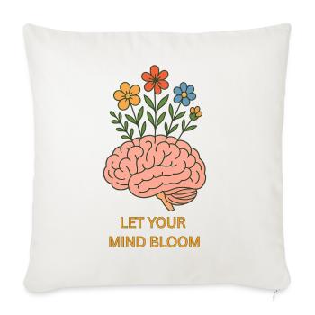 Mind Bloom - Throw Pillow Cover 17.5” x 17.5” - natural white - Front
