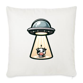 UFO Cow - Throw Pillow Cover 17.5” x 17.5” - natural white - Front