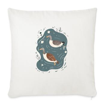 Duck in the Sea Art - Throw Pillow Cover 17.5” x 17.5” - natural white - Front