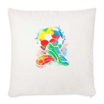 Soccer ball cleats watercolor Shirt - player shirt - Throw Pillow Cover 17.5” x 17.5” - natural white - Front