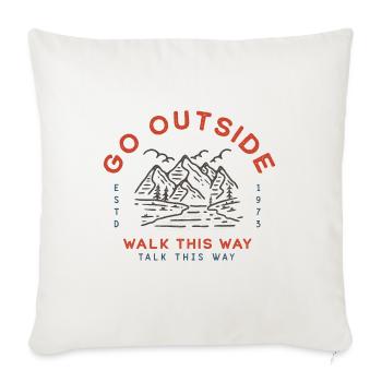 GO OUTSIDE - Throw Pillow Cover 17.5” x 17.5” - natural white - Front