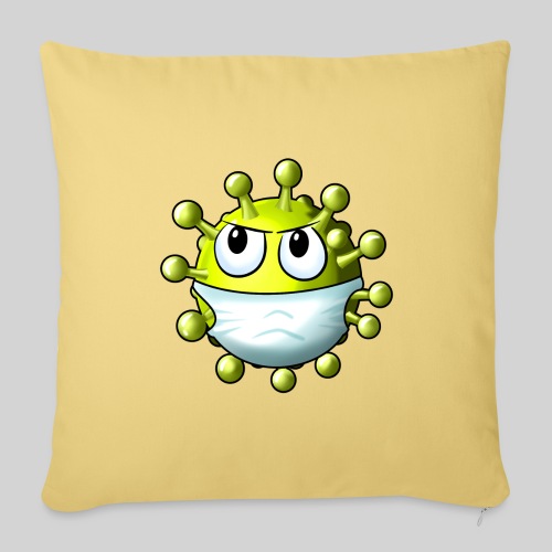 Cartoon Corona Virus - Throw Pillow Cover 17.5” x 17.5”