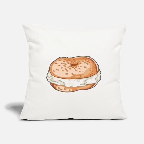 Bagel with Cream Cheese - Throw Pillow Cover 17.5” x 17.5”